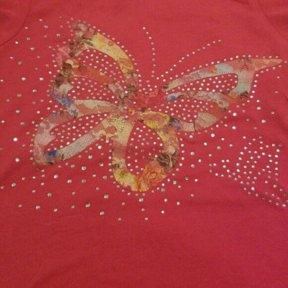 Wenchoice: Toddler Girls Small Rhinestone Butterfly Tee Size S - Picture 2 of 6